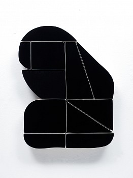 Andrew Zimmerman (LA) -&nbsp;Midnight Black, 2021 Automotive paint on wood 14 1/2 x 11 1/2 x 1 1/2 inches ZIM866