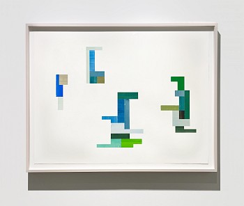 Agnes Barley - Grid Waves Composition, 2005 acrylic on cut paper 38 x 50 inches BARL753