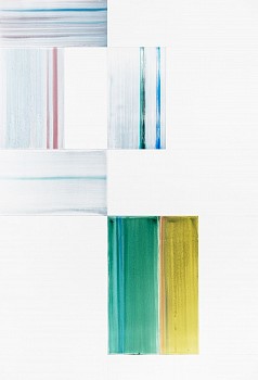 Work: Agnes Barley Constructed Strokes, 2021 acrylic on paper 44 x 30 inch paper / 47 1/2 x 33 1/2 inch frame BARL782