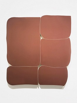 Work: Andrew Zimmerman Neck of Teal Drake, 2019 Automotive paint on wood 47 1/2 x 43 inches ZIM738