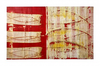Don Maynard -&nbsp;In the pursuit of happiness, 2018 encaustic on paper 22 x 30 inch paper / 12 x 20 inch image MAY394
