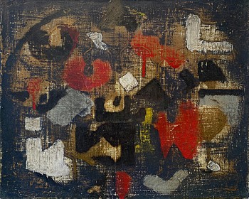 Work:&nbsp;Aureate, 2010 oil and spray paint on linen 12 x 15 inches KAO020