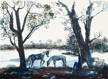 Work: Fading Landscape (October), 2021 flashe and acrylic on paper 22 x 30 inches SPENC319