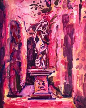 Work: Tessa Greene O&#039;Brien Hot Shade, 2021 oil on linen 20 x 16 inches TGO006