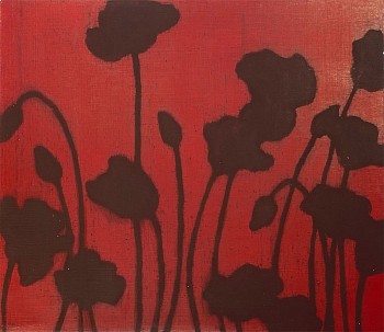Isabel Bigelow - poppy field, 2006 oil on paper 13 x 15 inches BIG1111