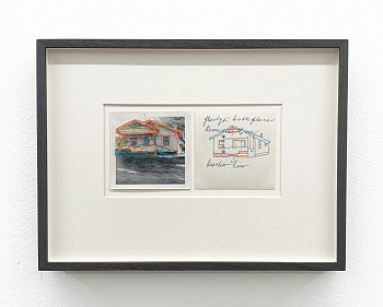 Work:&nbsp;Glady's Birthplace vintage photograph and thread 10 x 13 1/4 inches framed Stein357