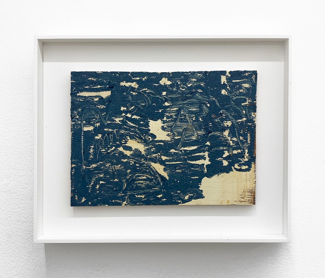 Sean Noonan (LA)
Blue Ochre, 2022
noon005
oil on found wood, 13 1/2 x 17 inches framed
