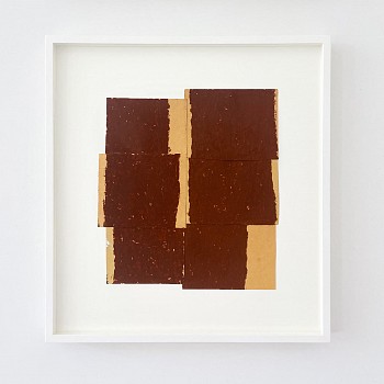 Sean Noonan -&nbsp;Twin Columns, Warm Iron Oxide, 2021 oil on paper 10 3/4 x 9 1/2 inches paper / 17 3/4 x 16 inches framed noon014