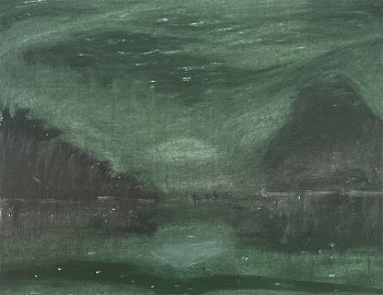 Poogy Bjerklie (LA) -&nbsp;The Moonlight Fell, 2022 oil on paper 19 x 24 inches BJE166