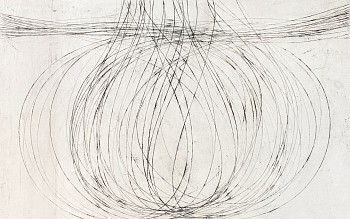 Doug Glovaski -&nbsp;Motion 9.22, 2022 transfer with oil and wax on paper 26 x 40 inches GIOV547