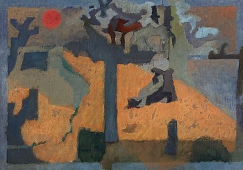 Work: James Kao Smokeset, 2021 oil on linen over board 14 x 20 inches / i17 1/2 x 23 1/2 inches framed KAO045