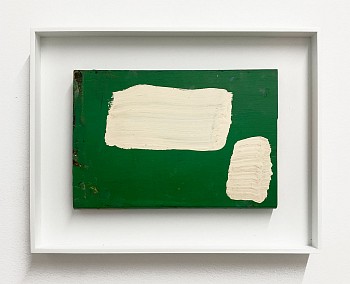 Work: Sean Noonan Edit One, 2022 enamel on found wood 7 1/2 x 12 inches / 12 x 15 3/4 inches framed noon026