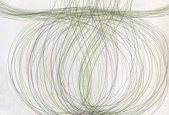Doug Glovaski -&nbsp;Motion in Green #5, 2023 transfer with oil and wax on paper 30 x 44 inches GIOV555