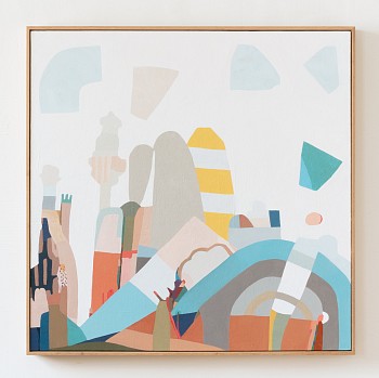 Work: Jen Wink Hays Minor Meteorites, 2022 oil on canvas 48 x 48 inches JWH141