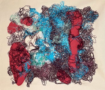 Elaine Escobar (LA) -&nbsp;Red Rocks, 2023 embroidery 27 x 32 inches ESCO013