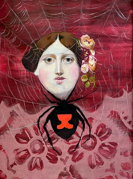 Andrea Hornick (LA) -&nbsp;Study for ""Terrible and Beautiful Head"" of Madame Moitessier in its Return to Life by Black Widow, 2023 chalk pastel, watercolor and graphite on paper 18 x 24 inches HORN024