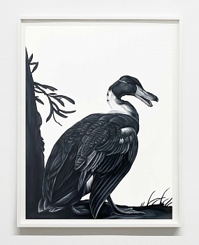 Shelley Reed -&nbsp;By the Shore (after Hondecoeter), 2023 oil on paper 30 x 22 inches / 33 1/4 x 26 inches framed REE249