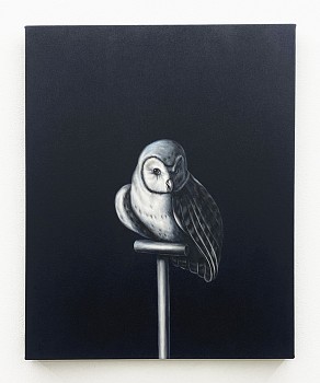 Work:&nbsp;Owl (after Hondecoeter), 2023 oil on canvas 30 x 24 inches REE282