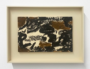 Work: Sean Noonan Maurepas, 2023 oil on found wood 12 1/2 x 16 3/4 inches framed noon049