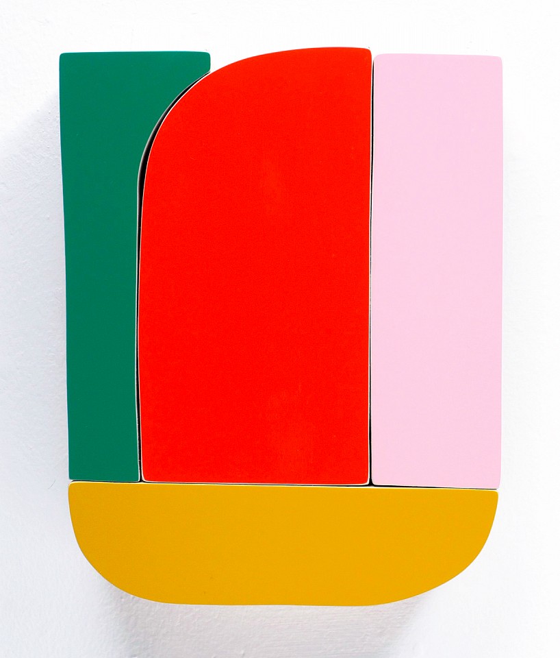 Andrew Zimmerman
Green, Red, Pink, over Yellow, 2023
ZIM1121
Automotive paint on wood, 10 x 8 x 1 1/2 inches
