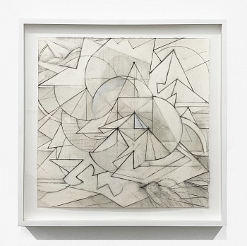 Celia Gerard (LA) - Many Moons, 2008 mixed media on paper 16 x 16 inches / 19 1/4 x 19 1/2 inches framed GER176