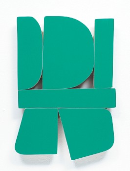 Work:&nbsp;Green Green, 2024 Automotive paint on wood 16 x 11 x 1 1/2 inches ZIM1174