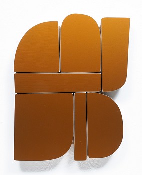 Andrew Zimmerman (LA) -&nbsp;Saffron Pearl, 2024 Automotive paint on wood 14 x 11 x 1 1/2 inches ZIM1176