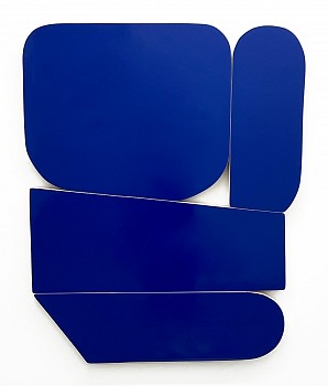 Andrew Zimmerman - True Blue, 2024 Automotive paint on wood 40 x 29 x 1 1/2 inches ZIM1167