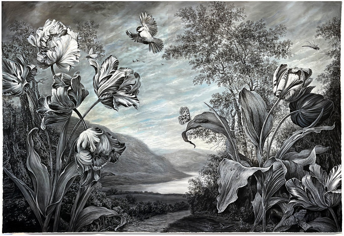 Rick Shaefer
Lake Valley with Tulips, 2024
shaef125
charcoal, acrylic, gesso, gouache on vellum, 54 x 80 inches