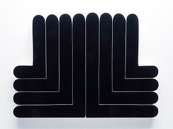 Andrew Zimmerman - Midnight Black 2, 2024 Automotive paint on wood 15 x 22 inches ZIM1193