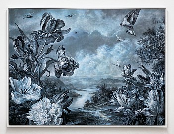 Rick Shaefer (LA) -&nbsp;First Light, 2025 charcoal, acrylic, gesso, and gouache on gessoed vellum 50 x 65 inches / 53 x 68 inches framed shaef126