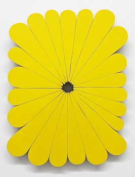Work: Andrew Zimmerman Nugget Gelb, 2025 Automotive paint on wood 21 x 16 x 2 inches ZIM1206