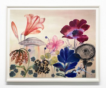 Work: The sky went pale orange, 2025 ink, watercolor and pencil on paper 43 x 55 inches SANCH1071