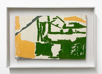 Sean Noonan -&nbsp;Paesaggio, 2024 oil on found wood 12 x 19 inches / 16 x 24 inches framed noon068