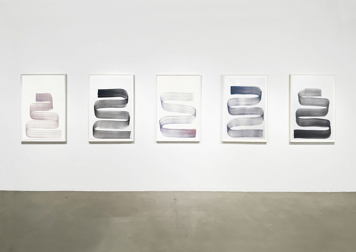 Agnes Barley
Continuous Strokes Installation, 2022
acrylic  on paper, 40 x 30 inches / 47 1/2 x 43 1/2 inches framed each