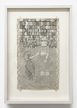 Work: Roz Leibowitz Never say you do not love that which is placed in front of you, 2001 graphite on paper 14 x 8  inches / 18 x 13 inches framed LEIB007