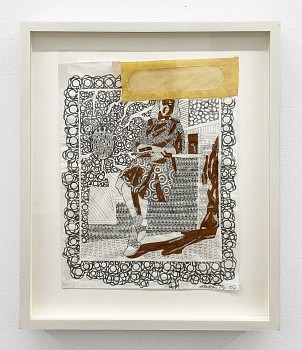 Roz Leibowitz -&nbsp;Pennyshade, 2007 pencil on collaged paper 12 x 9 inches / 16 x 13 inches framed LEIB052