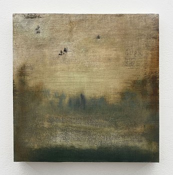 Work:&nbsp;Poogy Bjerklie Just like that, 2025 oil on paper mounted on wood panel 14 x 14 inches BJE229