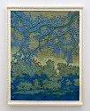 Maysey Craddock, Moon-pool, Tree-song
2025, gouache, flashe, and thread on found paper