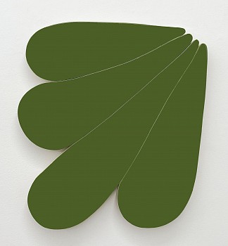 Andrew Zimmerman - Rescue Green (2025.27), 2025 Automotive paint on wood 31 x 28 x 1 1/2 inches ZIM1250