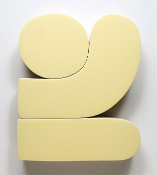 Andrew Zimmerman -&nbsp;Yellow (2026.20), 2026 acrylic and epoxy on wood 15 1/2 x 12 1/2 x 2 1/4 inches ZIM1296