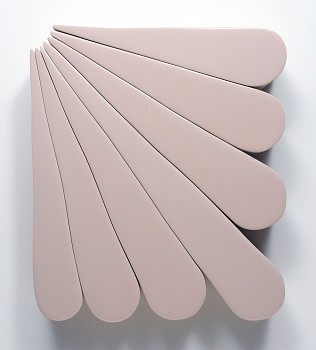 Andrew Zimmerman -&nbsp;Pink Burst (2026.18), 2026 acrylic and epoxy on wood 15 1/2 x 13 1/2 x 2 1/4 inches ZIM1294