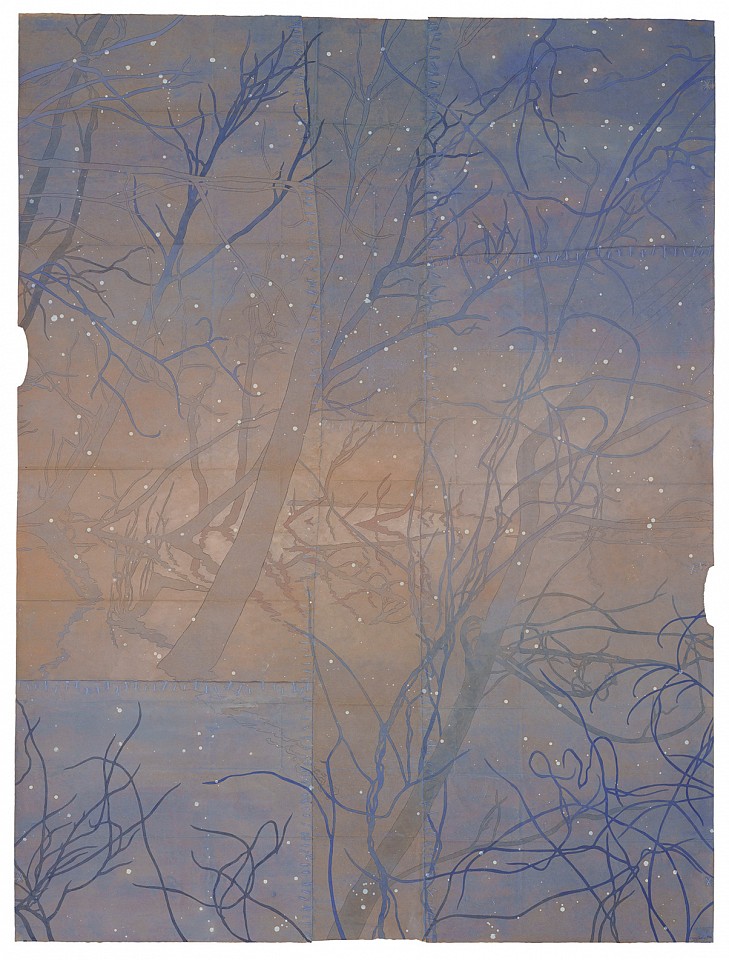Maysey Craddock
find beauty, be still, 2026
CRADD139
gouache, flashe, and thread on found paper, 48 x 36 inches / 52 1/2 x 40 1/2 inches framed